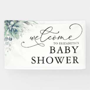 Succules Greenery Baby Shower Begrüßungsbanner Banner