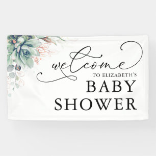 Succules Greenery Baby Shower Begrüßungsbanner Banner