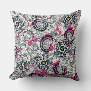Succules pink chartreuse star kissen