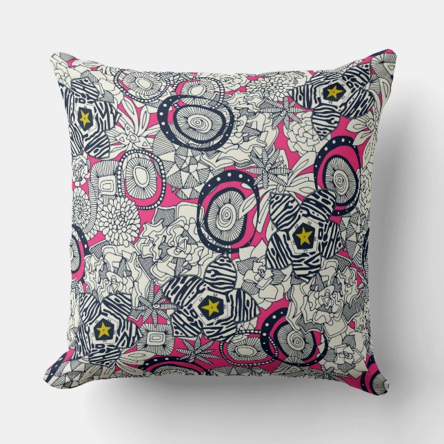 Succules pink chartreuse star kissen (Vorderseite)