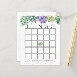 Succulous Bridal Bingo Game Card