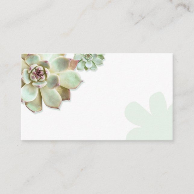 Succulous Wedding Blank Enclosure Card Visitenkarte (Vorderseite)