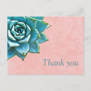 Succuly Vielen Dank Watercolor Pink Lace Postkarte