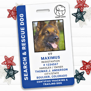 Such- und Rettungshund SAR K9 Individuelles Logo F Ausweis