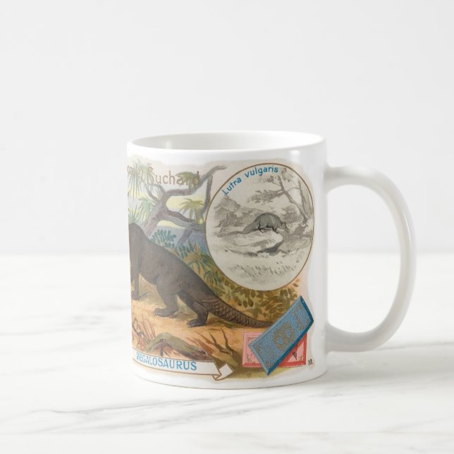suchard Schokoladendinosaurier-Karte Megalosaurus Kaffeetasse (Rechts)