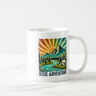 Suche Abenteuer Vintage Berg Camping Wanderer Tre Kaffeetasse