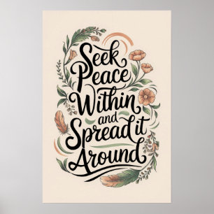 Suche Frieden innerhalb der Verbreitung von Design Poster