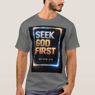 Suche Gott zuerst – Cosmic Glow T-Shirt (Matthäus 