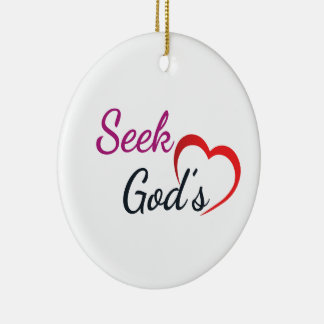Suche Gottes Herz - Rund Keramik Ornament
