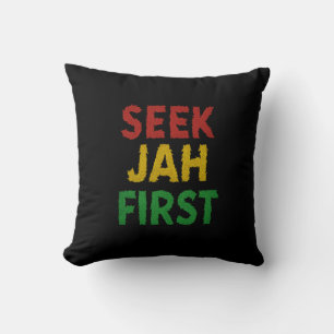 Suche Jah zuerst Rastafari-Reggae-Rasta-Farben Kissen