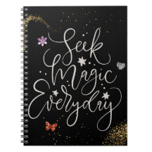 Suche jeden Tag nach Magie - Glitter Glam Notizbuc