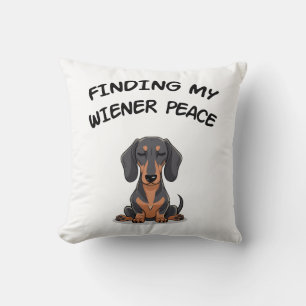 Suche meine Dackel Frieden Funny Dackel Geschenk Kissen