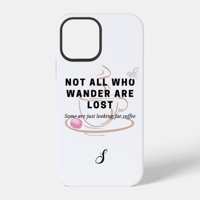 Suche nach Coffee Quote Monogram iPhone Hülle (Rückseite)