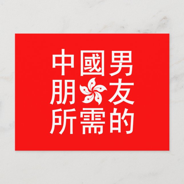 Suche nach einem chinesischen Freund (HK Edition) Postkarte (Vorderseite)