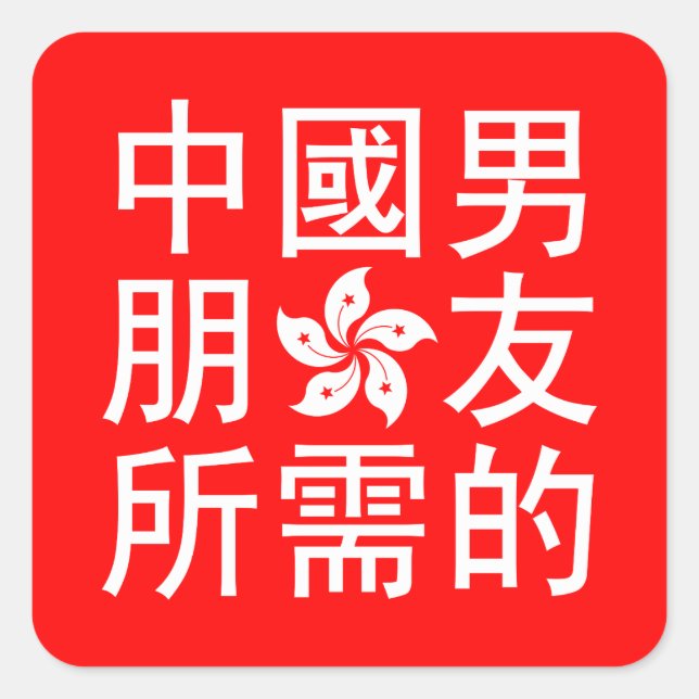 Suche nach einem chinesischen Freund (HK Edition) Quadratischer Aufkleber (Vorderseite)