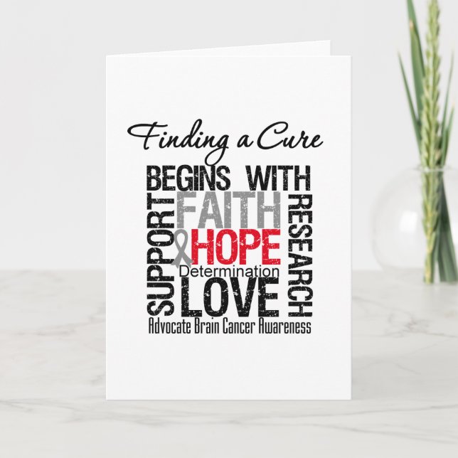 Suche nach einer Heilung für Hirnkrebs Karte (Vorderseite)