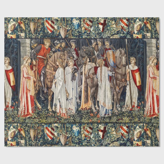 Suche nach Heiligem Gral, Bewahrung, Ritterabfahrt Geschenkpapier (Flach)