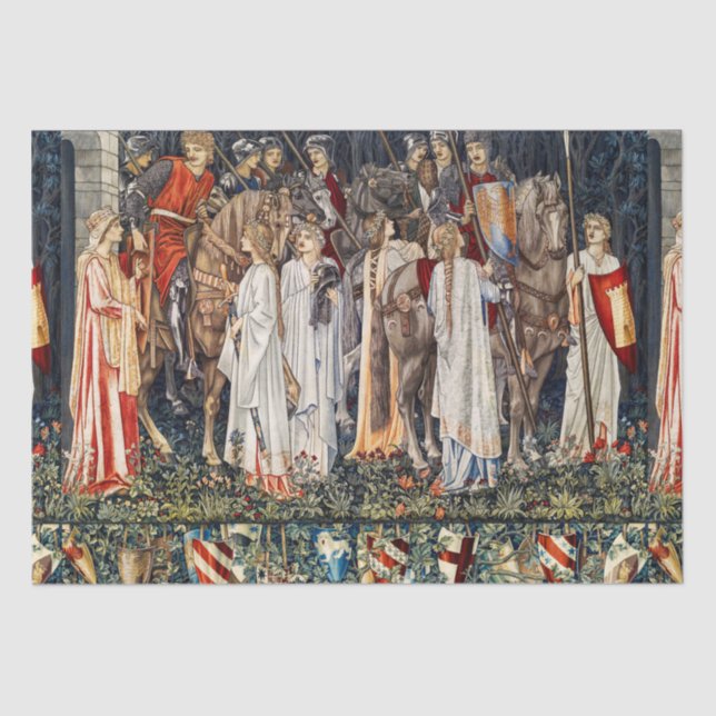 Suche nach Heiligem Gral, Bewahrung, Ritterabfahrt Seidenpapier (Vorderseite)