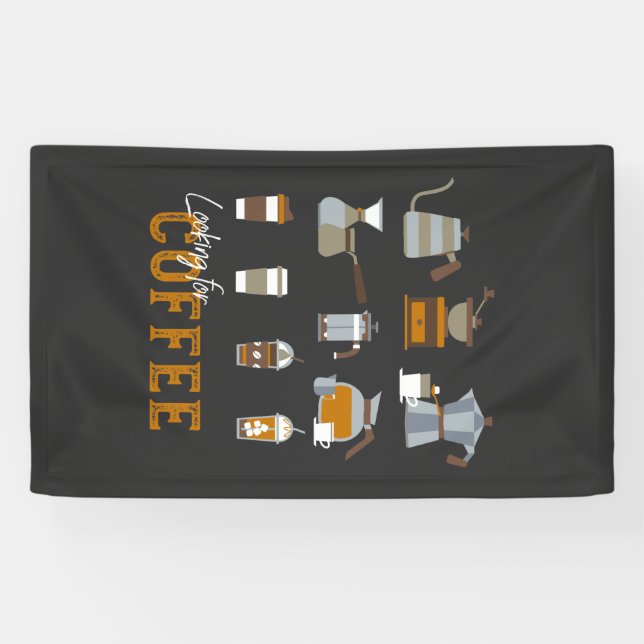 Suche nach köstlichen Kaffee-Drinks Banner (Horizontal)
