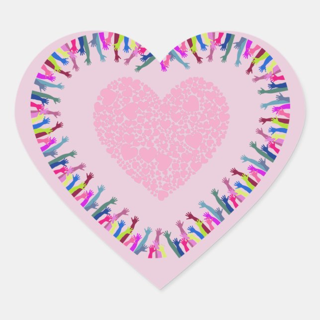 Suche nach Liebe Herz-Aufkleber (Vorderseite)