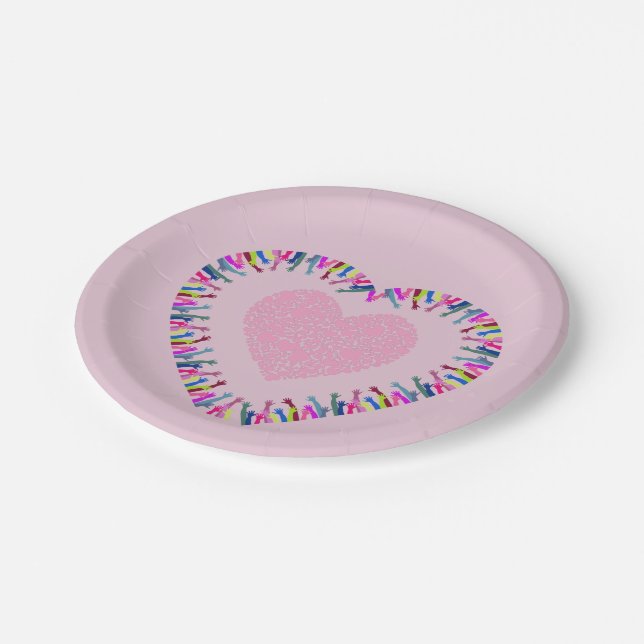 Suche nach Liebe Pappteller (Schrägansicht)