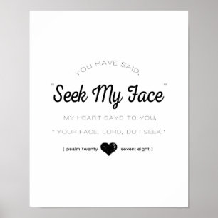 Suche nach meinem Gesicht, Psalm-Schrift Poster