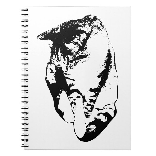 Suche nach Tabby Cat Monochrome Notebook Notizblock (Vorderseite)