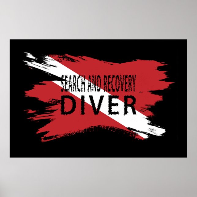 Suche und Erholung Diver, Taucherniederlage, Scuba Poster (Vorne)