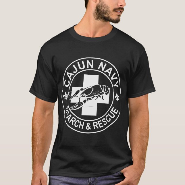 Suche und Rettung der Marine von Cajun T-Shirt (Vorderseite)