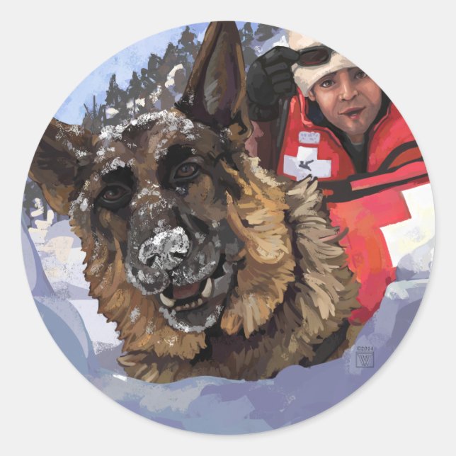 Suche und Rettung Runder Aufkleber (Vorderseite)