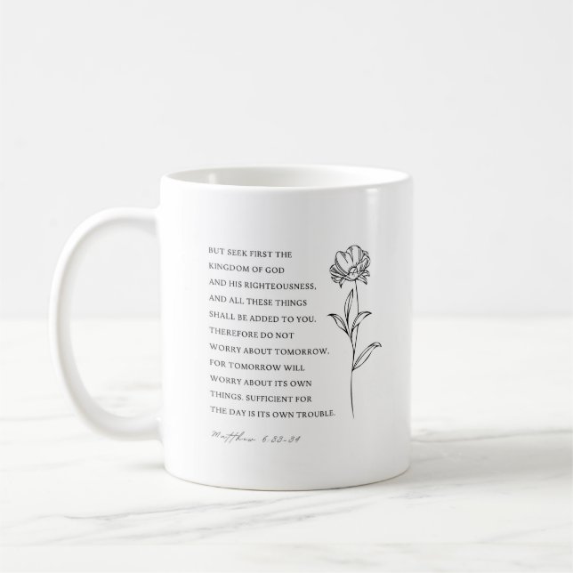Suche zuerst Matthäus 6:33 Kaffeetasse (Links)