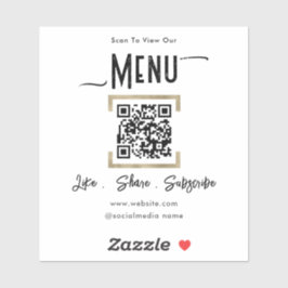 Suchen nach Menü QR Code Business Aufkleber