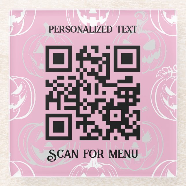 Suchen nach Menu QRcode mit personalisiertem Pk LP Glasuntersetzer (Vorderseite)