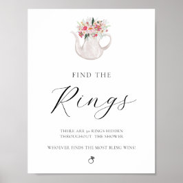 Suchen Sie das Rings Brautparty Game Sign Poster