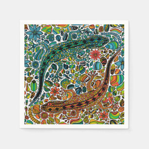 Suchen Sie die Geckos Serviette