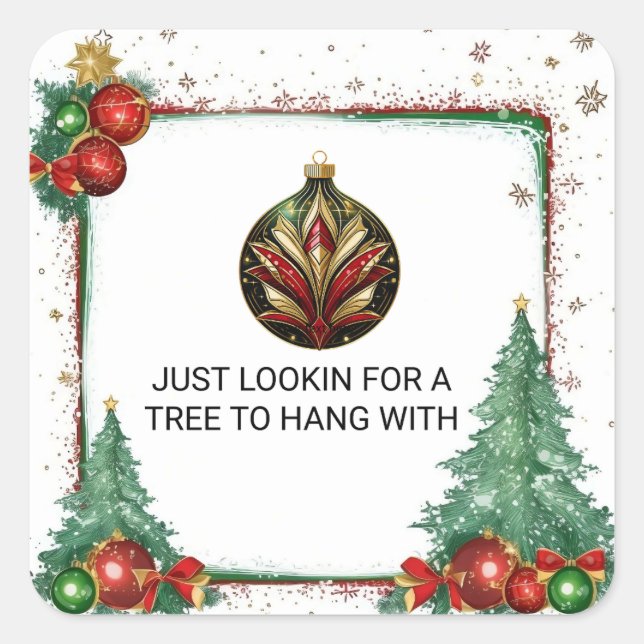 Suchen Sie einfach nach einem Baum, mit dem Sie si Quadratischer Aufkleber (Vorderseite)