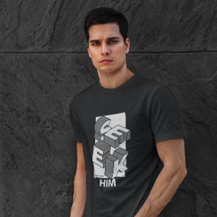 Suchen Sie Ihm Christliche moderne Designpsalmen 1 T-Shirt