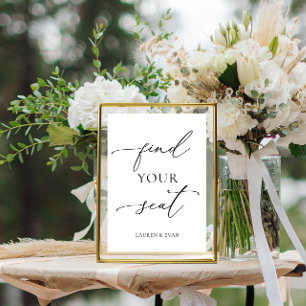 Suchen Sie Ihr Minimalistisches Schwarz-Weiß-Zeich Fotodruck