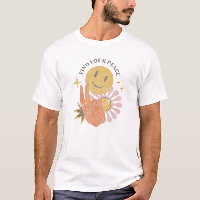 Suchen Sie Ihr Retro-Hippie-Vintag T-Shirt (Vorderseite)