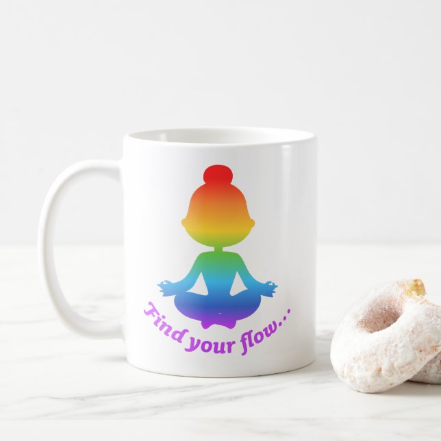 Suchen Sie Ihre Flow-Tasse (Regenbogen) Kaffeetasse (Mit Donut)