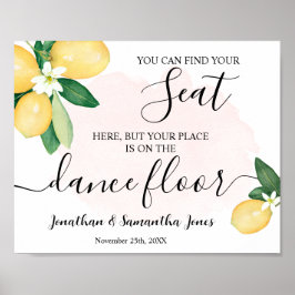Suchen Sie Ihren Sitzplatz Hochzeitsempfang Lemons Poster