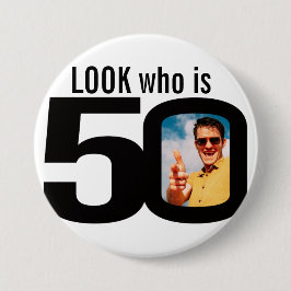 Suchen Sie, wer 50 Foto Schwarz-Weiß-Taste/Abzeich Button