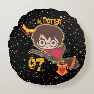 Sucher Cartoon-Harry Potter Quidditch Rundes Kissen
