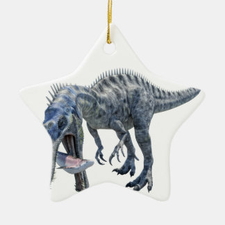 Suchomimus Dinosaurier, der einen Haifisch isst Keramik Ornament