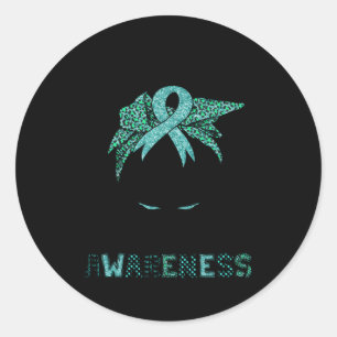 Sucht Erholung Bewusstsein Messy Haare Bun für Runder Aufkleber