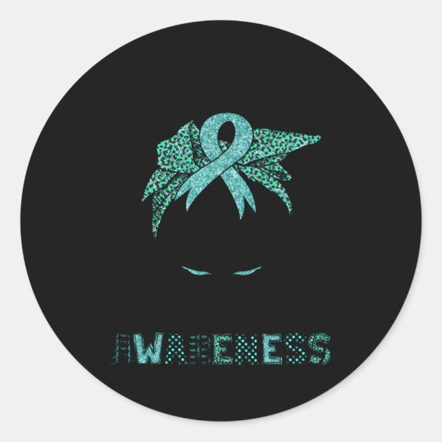 Sucht Erholung Bewusstsein Messy Haare Bun für Runder Aufkleber (Vorderseite)