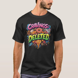 Süchte Gelöscht – Fette Comic-Junk-Food-Grafik T-Shirt
