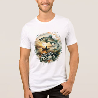 Süchtig nach Angeln Vintage-Wasserfarbe Fischer So Tri-Blend Shirt