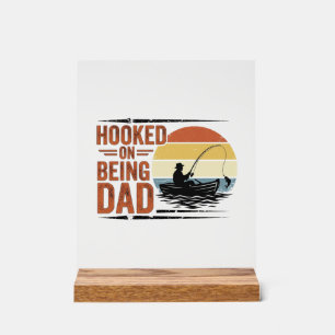 Süchtig Nach Dem Dad Vintage Fishing Shirt Design_ Acrylschild