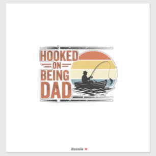 Süchtig Nach Dem Dad Vintage Fishing Shirt Design_ Aufkleber